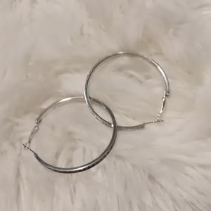Hoop Earrings Faux Diamond Design